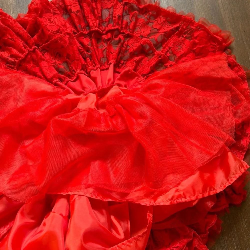 Size 5/6 Disney lined lace layered floral skirt